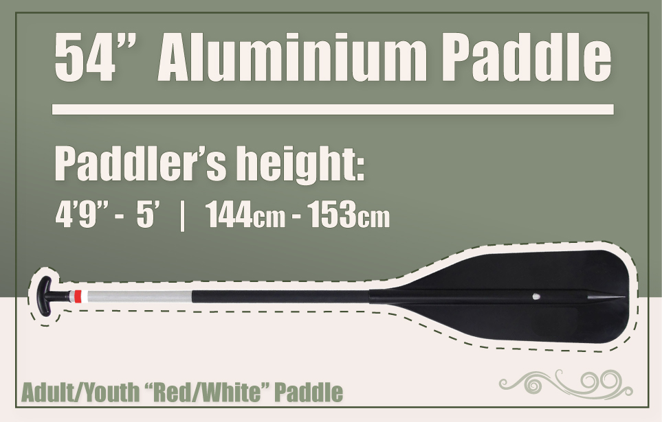 Algonquin Park Red/White Aluminum Rental Paddle
