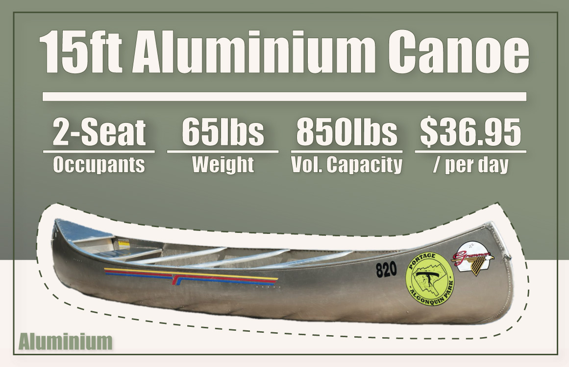 Algonquin Park 15FT Aluminum Rental Canoe