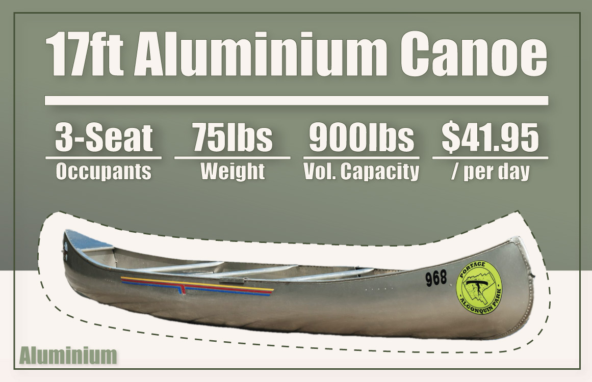 Algonquin Park 17FT Aluminum Rental Canoe